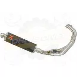 XSR 900 2016 2017 Low Level De-cat Exhaust System with 400mm Oval Carbon Fibre Silencer