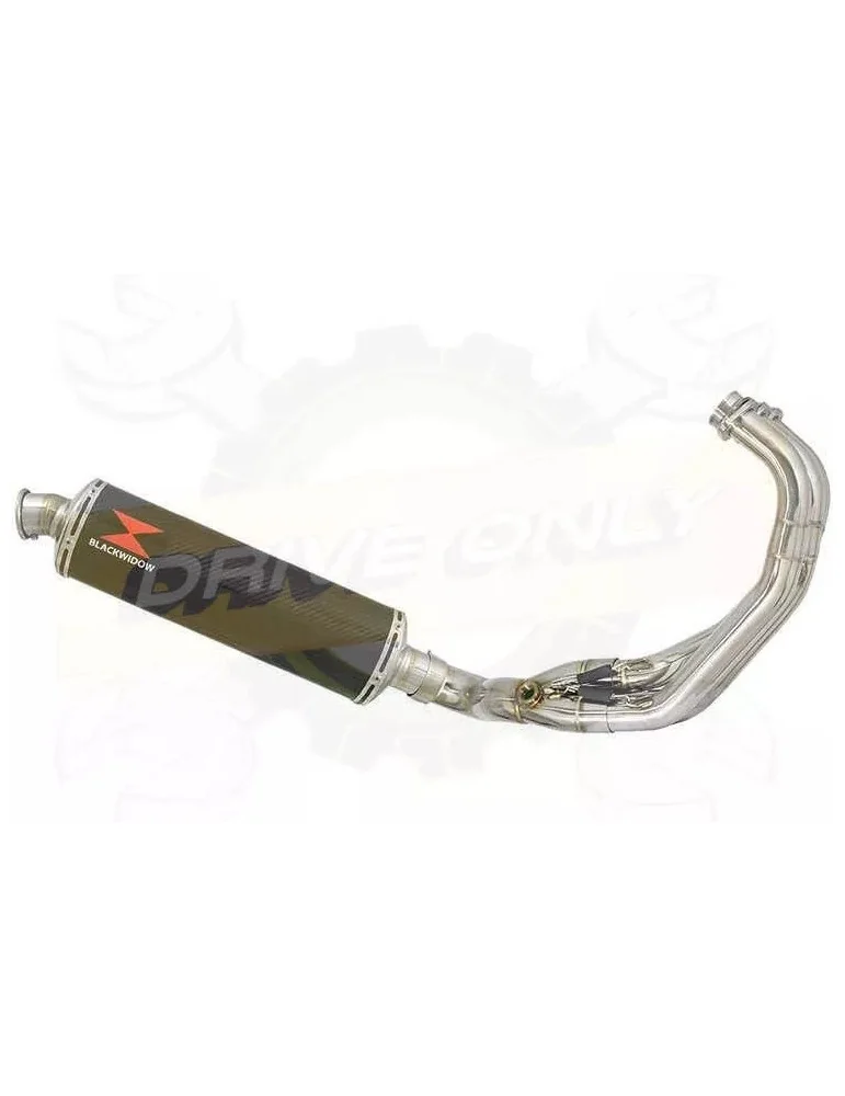 XSR 900 2016 2017 Low Level De-cat Exhaust System with 400mm Oval Carbon Fibre Silencer