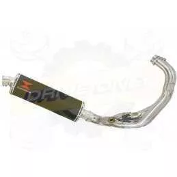 XSR 900 2016 2017 Low Level De-cat Exhaust System with 400mm Oval Black Painted Stainless Steel Silencer