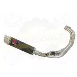 XSR 900 2016 2017 Low Level De-cat Exhaust System with 360mm Round GP Style Carbon Fibre Silencer