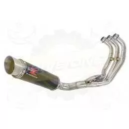 XSR 900 2016 2017 Low Level De-cat Exhaust System with 360mm Round GP Style Carbon Fibre Silencer