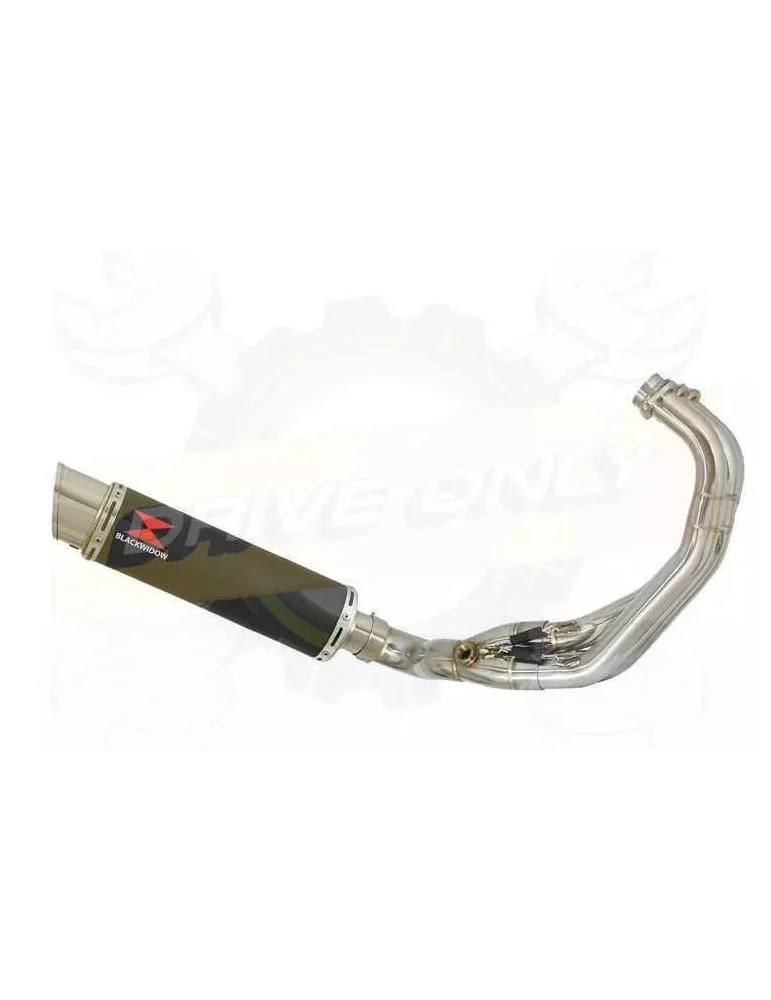 XSR 900 2016 2017 Low Level De-cat Exhaust System with 360mm Round GP Style Black Painted Stainless Steel Silencer