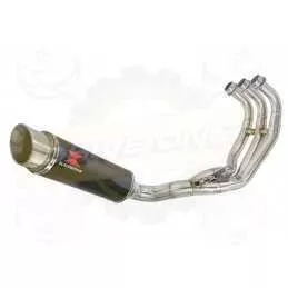 XSR 900 2016 2017 Low Level De-cat Exhaust System with 360mm Round GP Style Black Painted Stainless Steel Silencer