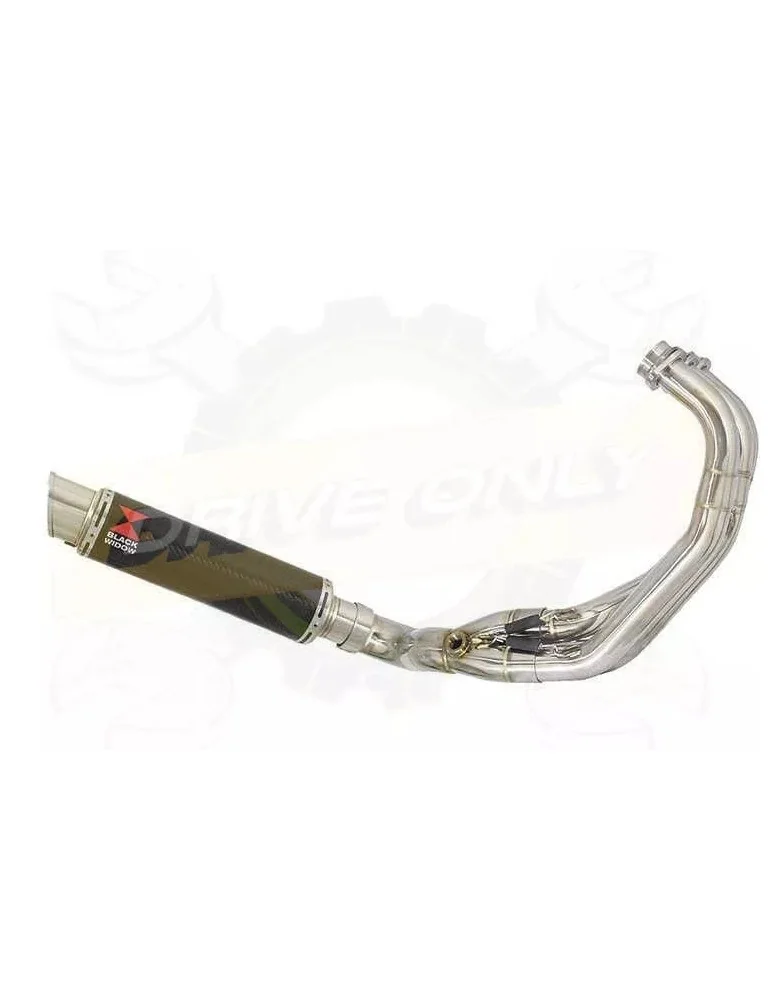 XSR 900 2016 2017 Low Level De-cat Exhaust System with 350mm Round GP Style Carbon Fibre Silencer