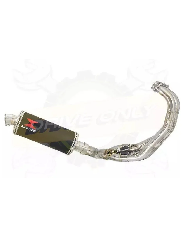 XSR 900 2016 2017 Low Level De-cat Exhaust System with 300mm Oval Black Painted Stainless Steel Silencer