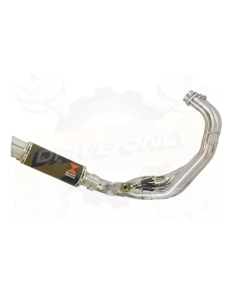 XSR 900 2016 2017 Low Level De-cat Exhaust System with 230mm Round GP Style Carbon Fibre Silencer + Titanium Tips