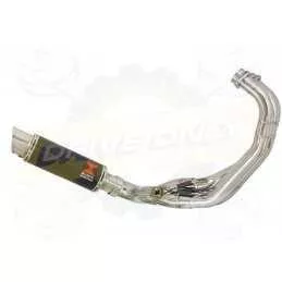 XSR 900 2016 2017 Low Level De-cat Exhaust System with 230mm Round GP Style Carbon Fibre Silencer