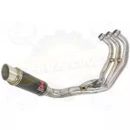 XSR 900 2016 2017 Low Level De-cat Exhaust System with 230mm Round GP Style Carbon Fibre Silencer