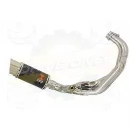 XSR 900 2016 2017 Low Level De-cat Exhaust System with 200mm Round Carbon Fibre Silencer