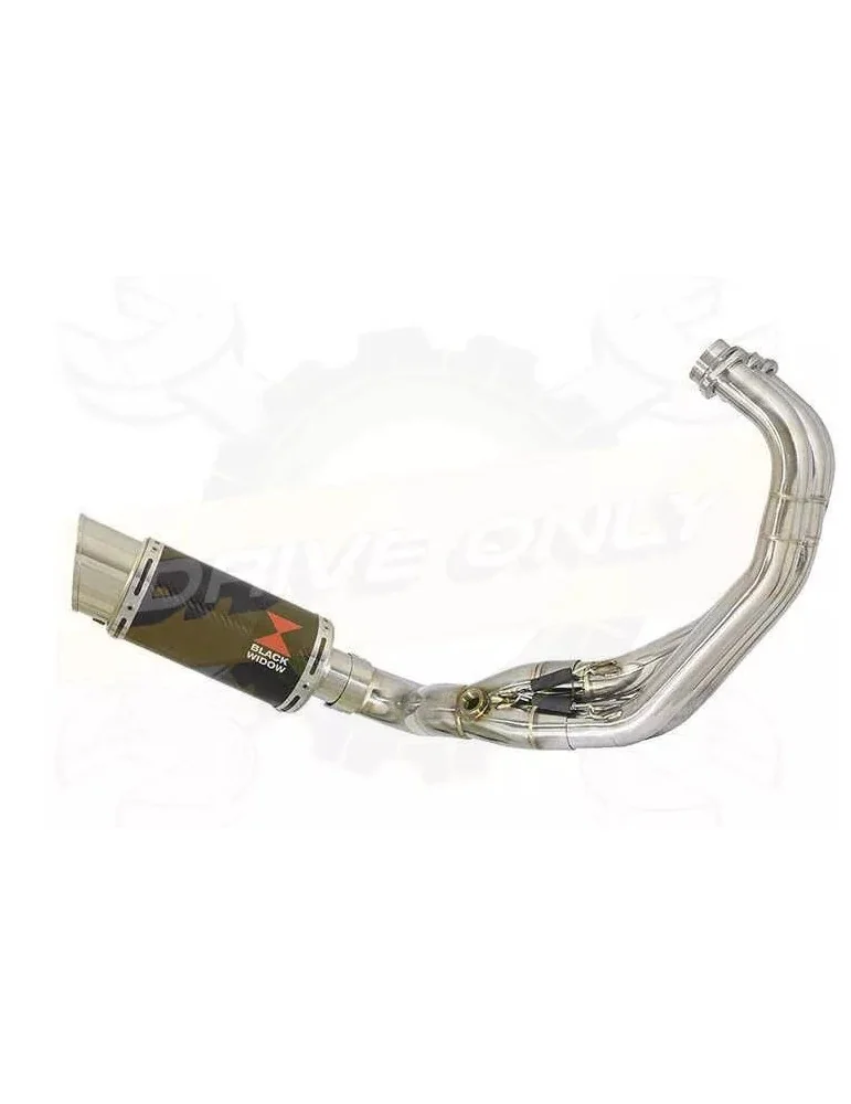 XSR 900 2016 2017 Low Level De-cat Exhaust System with 200mm Round Carbon Fibre Silencer