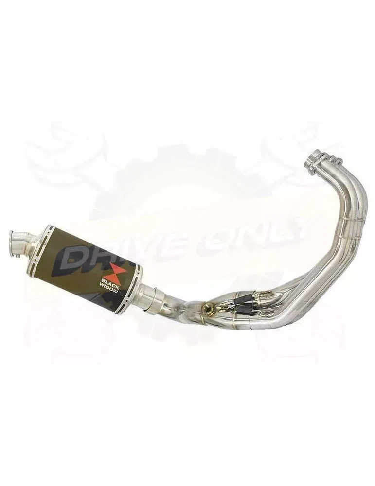 XSR 900 2016 2017 Low Level De-cat Exhaust System with 230mm Oval Black Painted Stainless Steel Silencer