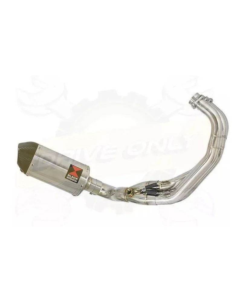 XSR 900 2016 2017 Low Level De-cat Exhaust System with 200mm Oval Stainless Steel Silencer + Carbon Tip