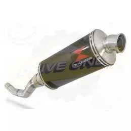 WR 125 R/X 2009/2016 Link Pipe and 300mm Oval Black Painted Stainless Steel Silencer