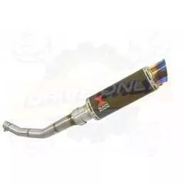 WR 125 R/X 2009/2016 Link Pipe and 230mm Round GP Style Carbon Fibre Silencer + Stainless Blue Tip