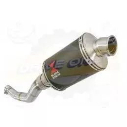 WR 125 R/X 2009/2016 Link Pipe and 230mm Oval Style Black Painted Stainless Steel Silencer