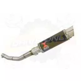 WR 125 R/X 2009/2016 Link Pipe and 230mm Round GP Style Black Painted Stainless Steel Silencer