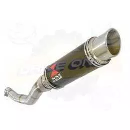 WR 125 R/X 2009/2016 Link Pipe and 230mm Round GP Style Black Painted Stainless Steel Silencer