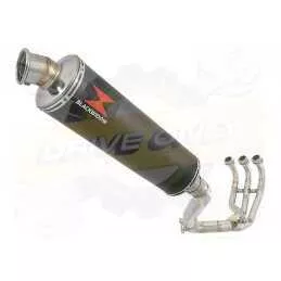 XSR 900 2016 2017 High Level De-cat Exhaust System with 400mm Round Black Painted Stainless Steel Silencer