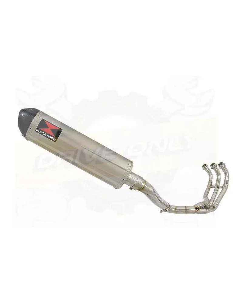 XSR 900 2016 2017 High Level De-cat Exhaust System with 400mm Oval Stainless Steel Silencer + Carbon Fibre Tip