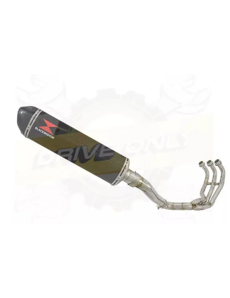 XSR 900 2016 2017 High Level De-cat Exhaust System with 400mm Oval Carbon Fibre Silencer + Carbon Fibre Tip