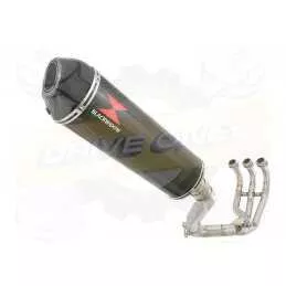 XSR 900 2016 2017 High Level De-cat Exhaust System with 400mm Oval Carbon Fibre Silencer + Carbon Fibre Tip