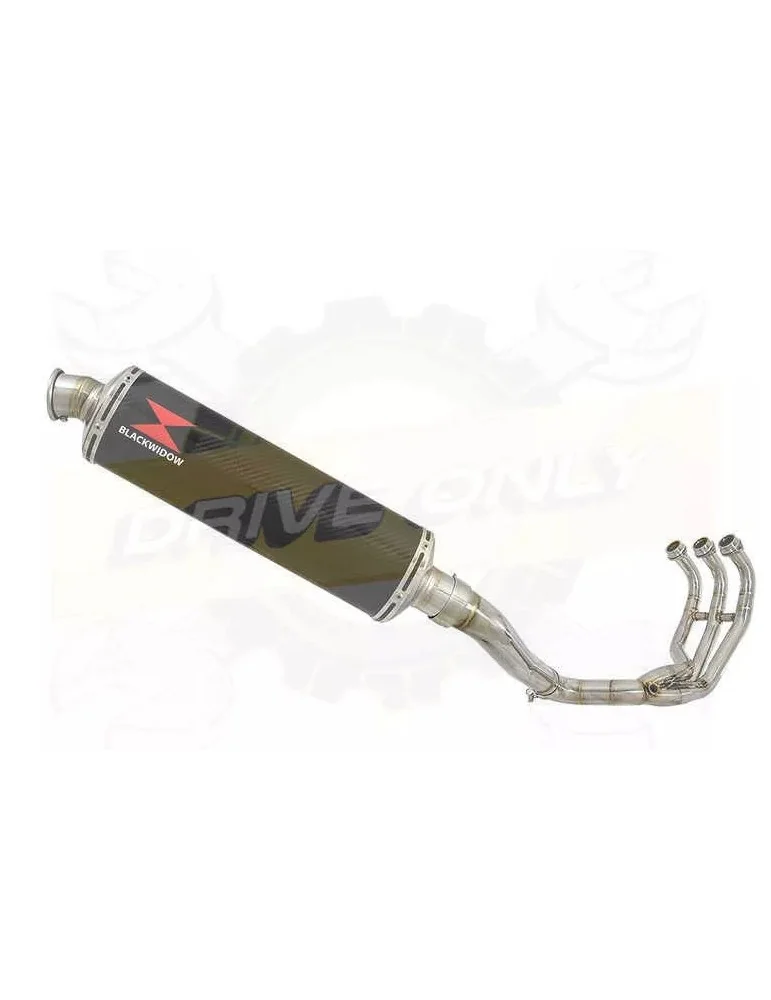 XSR 900 2016 2017 High Level De-cat Exhaust System with 400mm Oval Carbon Fibre Silencer