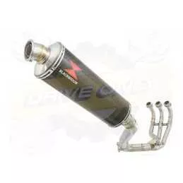 XSR 900 2016 2017 High Level De-cat Exhaust System with 400mm Oval Carbon Fibre Silencer