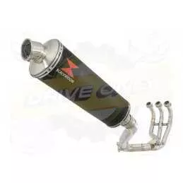 XSR 900 2016 2017 High Level De-cat Exhaust System with 400mm Oval Black Painted Stainless Steel Silencer