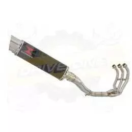 XSR 900 2016 2017 High Level De-cat Exhaust System with 360mm Round GP Style Carbon Fibre Silencer