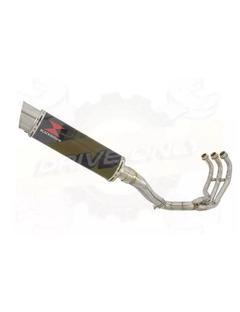 XSR 900 2016 2017 High Level De-cat Exhaust System with 360mm Round GP Style Carbon Fibre Silencer