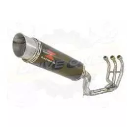 XSR 900 2016 2017 High Level De-cat Exhaust System with 360mm Round GP Style Carbon Fibre Silencer