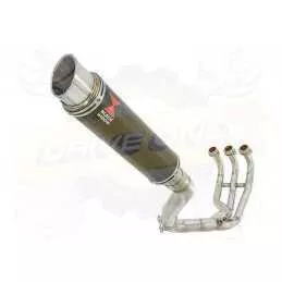 XSR 900 2016 2017 High Level De-cat Exhaust System with 350mm Round GP Style Carbon Fibre Silencer