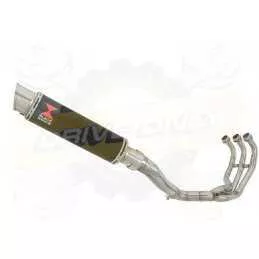 XSR 900 2016 2017 High Level De-cat Exhaust System with 350mm Round GP Style Black Painted Stainless Steel Silencer
