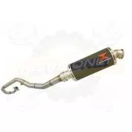 WR 125 R/X 2009/2016 De-cat exhaust system with 300mm Round Painted Black Stainless Steel Silencer