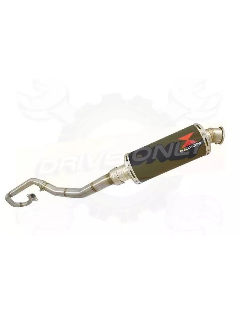WR 125 R/X 2009/2016 De-cat exhaust system with 300mm Round Painted Black Stainless Steel Silencer