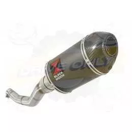 WR 125 R/X 2009/2016 Link Pipe and 200mm Oval Black Painted Stainless Steel Silencer + Carbon Fibre Tip