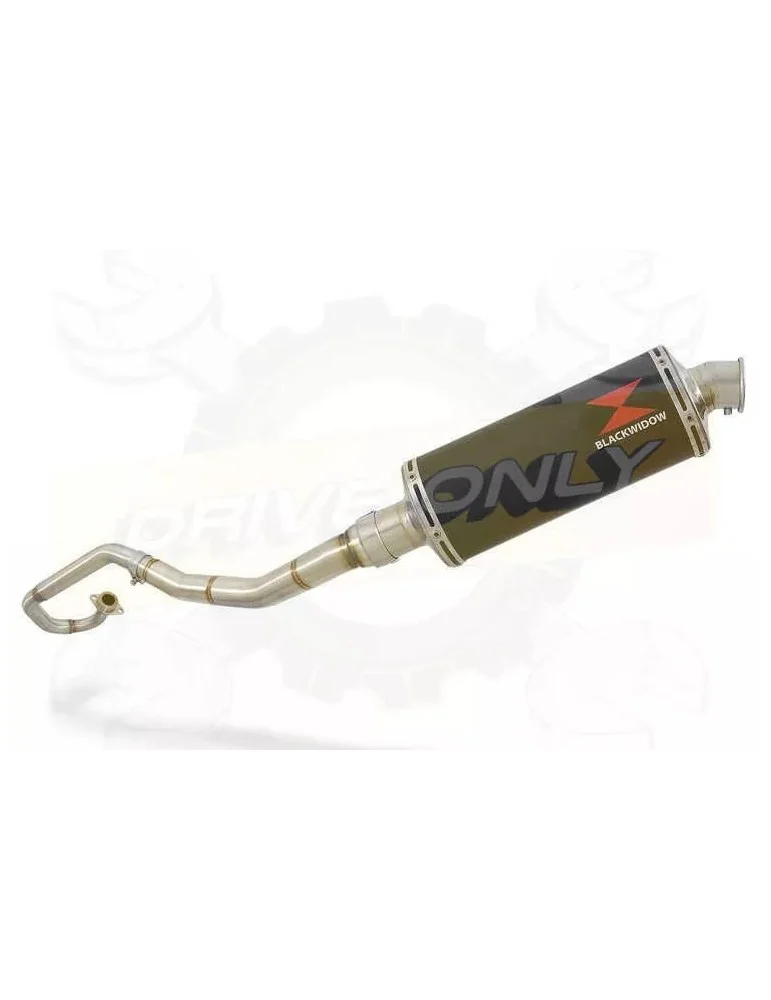 WR 125 R/X 2009/2016 De-cat Exhaust System with 300mm Oval Painted Black Stainless Steel Silencer