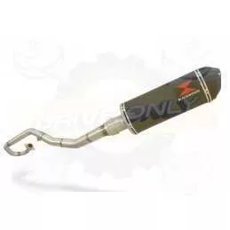 WR 125 R/X 2009/2016 De-cat Exhaust System with 300mm Oval Black Painted Stainless Steel Silencer + Carbon Fibre Tip