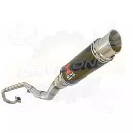 WR 125 R/X 2009/2016 De-cat Exhaust System with 230mm Round GP Style Painted Black Stainless Steel Silencer