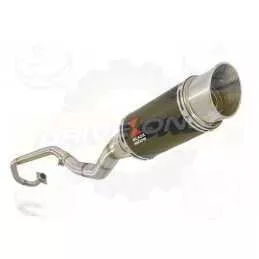 WR 125 R/X 2009/2016 De-cat exhaust system with 200mm round carbon fibre silencer