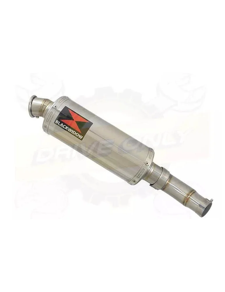 KLE 650 VERSYS 2007-2014 Low Level Exhaust Link Pipe and 300mm Round Stainless Steel Silencer