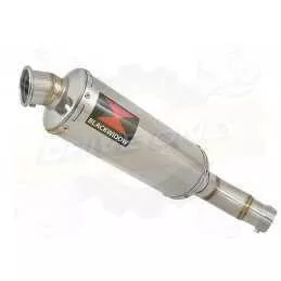 KLE 650 VERSYS 2007-2014 Low Level Exhaust Link Pipe and 300mm Round Stainless Steel Silencer