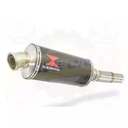 KLE 650 VERSYS 2007-2014 Low Level exhaust link pipe and 300mm oval carbon fibre silencer