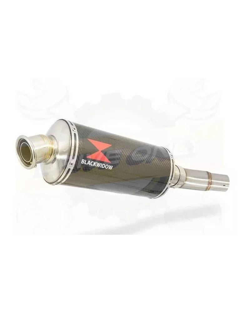 KLE 650 VERSYS 2007-2014 Low Level exhaust link pipe and 300mm oval carbon fibre silencer
