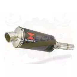 KLE 650 VERSYS 2007-2014 Low Level exhaust link pipe and 300mm oval black painted stainless steel silencer