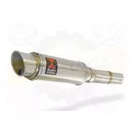 KLE 650 VERSYS 2007-2014 Low Level Exhaust Link Pipe and 230mm Round GP Style Stainless Steel Silencer