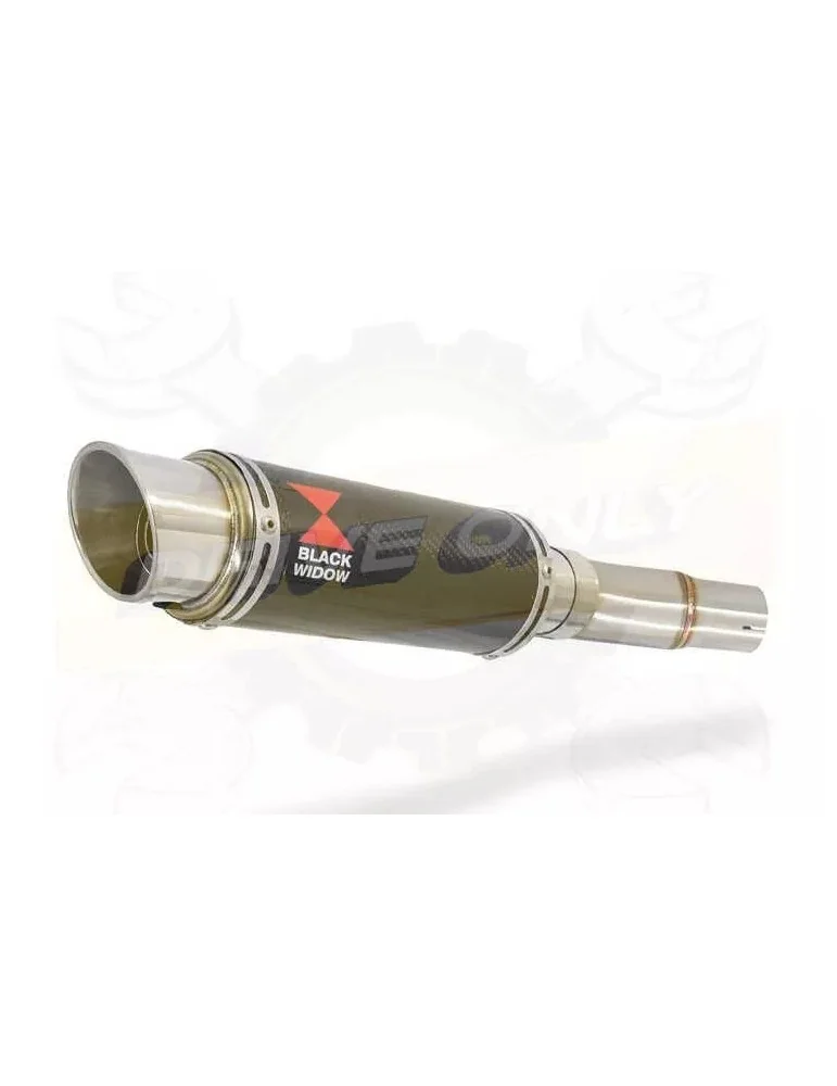 KLE 650 VERSYS 2007-2014 Low Level Exhaust Link Pipe and 230mm Round GP Style Carbon Fibre Silencer