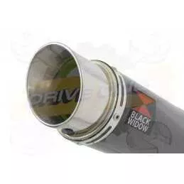 KLE 650 VERSYS 2007-2014 Low Level Exhaust Link Pipe and 230mm Round GP Style Carbon Fibre Silencer