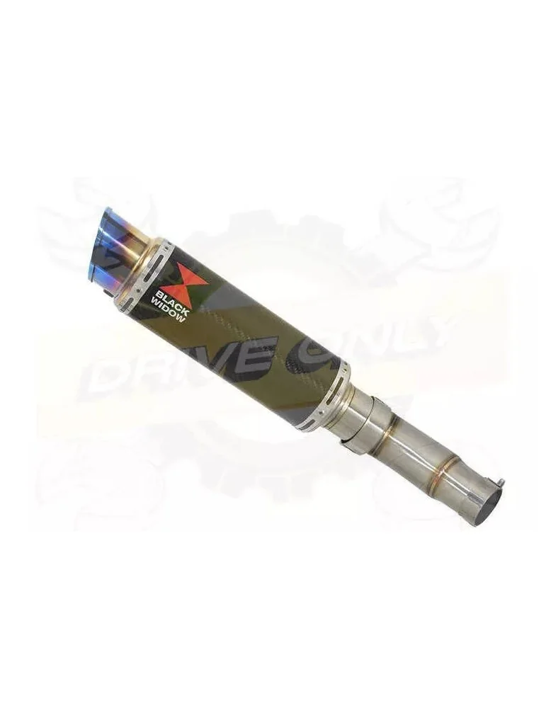 KLE 650 VERSYS 2007-2014 low level exhaust link pipe and 230mm Round GP Style Carbon Silencer + Blue Stainless Tip