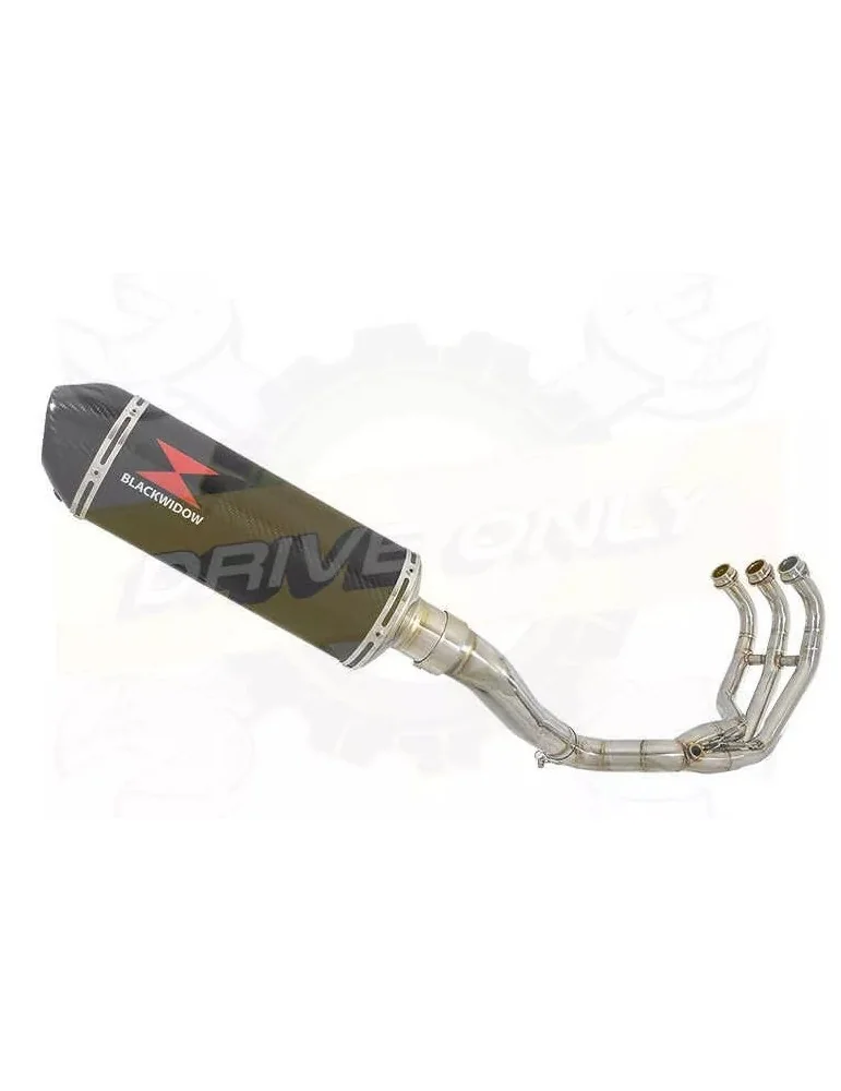 XSR 900 2016 2017 High Level De-cat Exhaust System with 300mm Oval Carbon Fibre Silencer + Carbon Fibre Tip